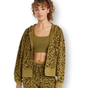 JoyLab Leopard Print Hoodie Zip Up